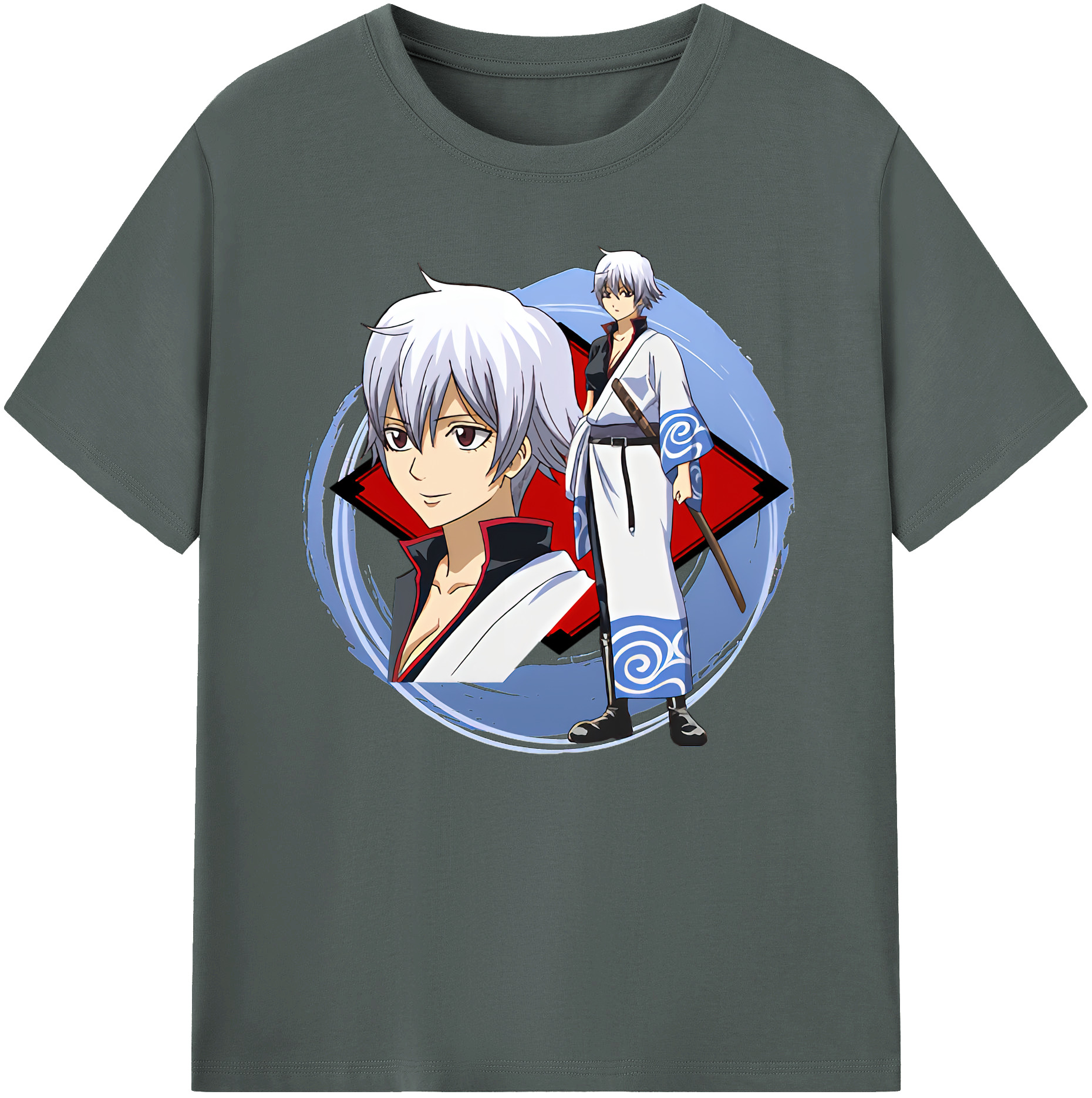 （画像用） ぎんたま 坂田銀時（さかたぎんとき） 神楽 志村新八（しむら しんぱち） GINTAMA Sakata Gintoki Kagura Shimura Shinpachi 綿100％ メンズ半袖Tシャツ｜肌触りやわらか＆通気性